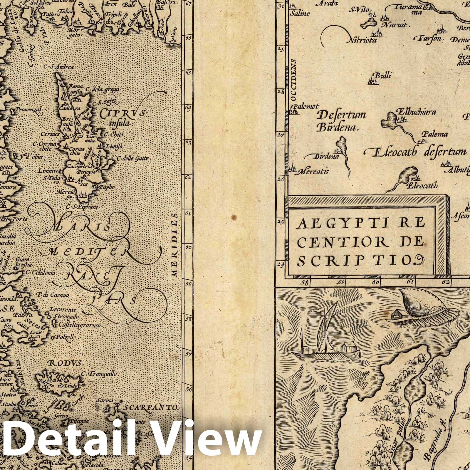 Anatolia, Egypt, Carthage, 1608 - Historical Map Print