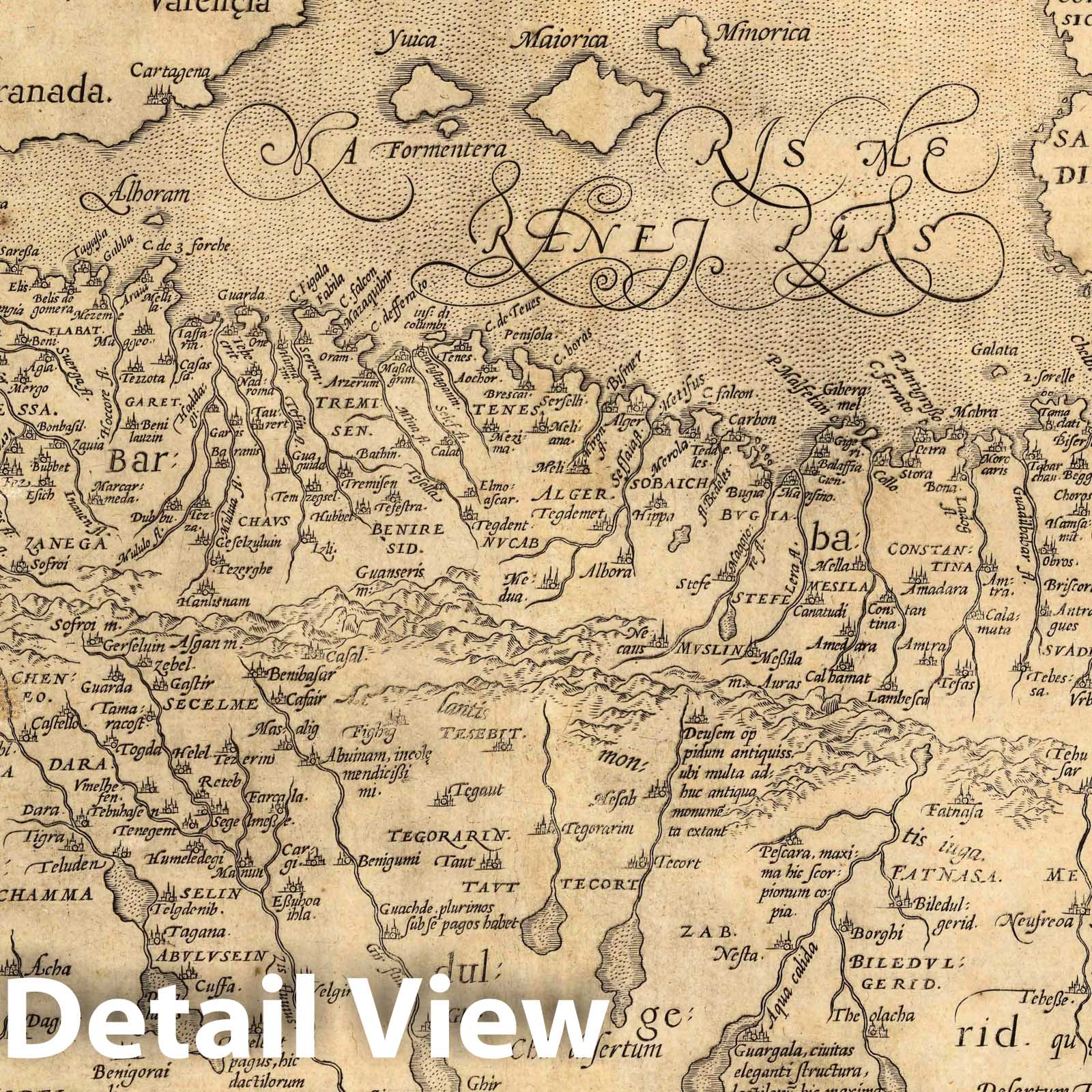 Barbary Coast and Biledulgerid, 1608 - Historical Map Print
