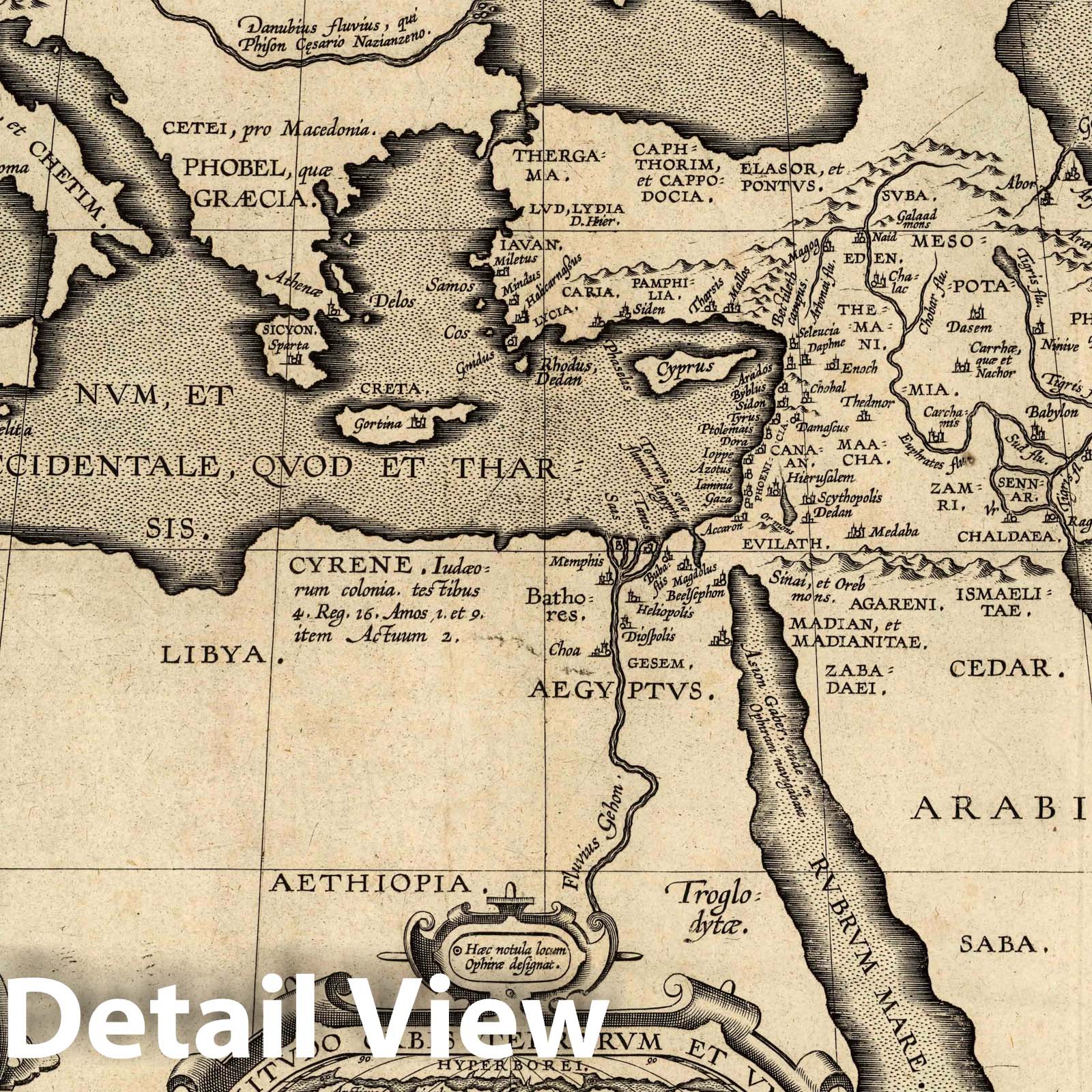 Sacred Geography of the Ancient World, 1598 - Ortelius Historical Map Print