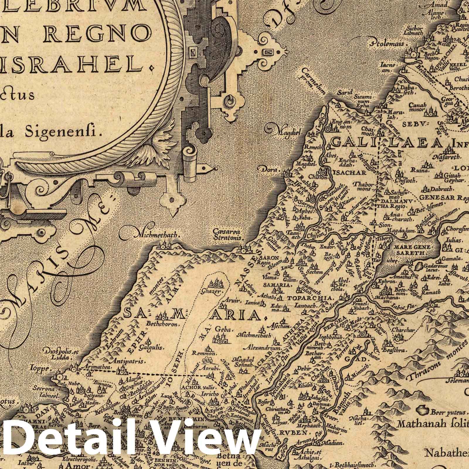 Palestine and Israel - Ancient Geography, 1586 - Historical Map Print