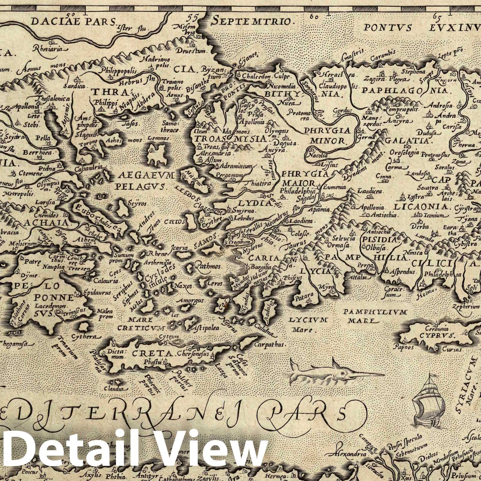 Journeys of Saint Paul - Mediterranean, 1579 - Historical Map Print