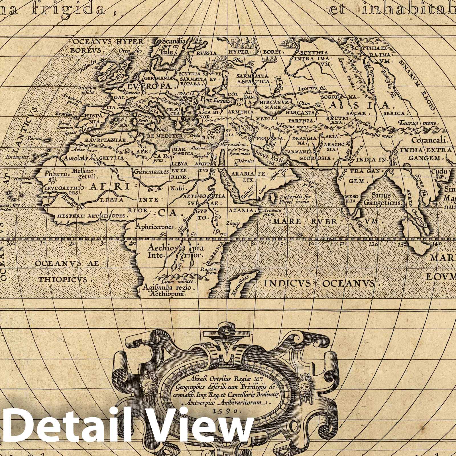 Ancient World, 1590 - Ortelius Historical Map Print