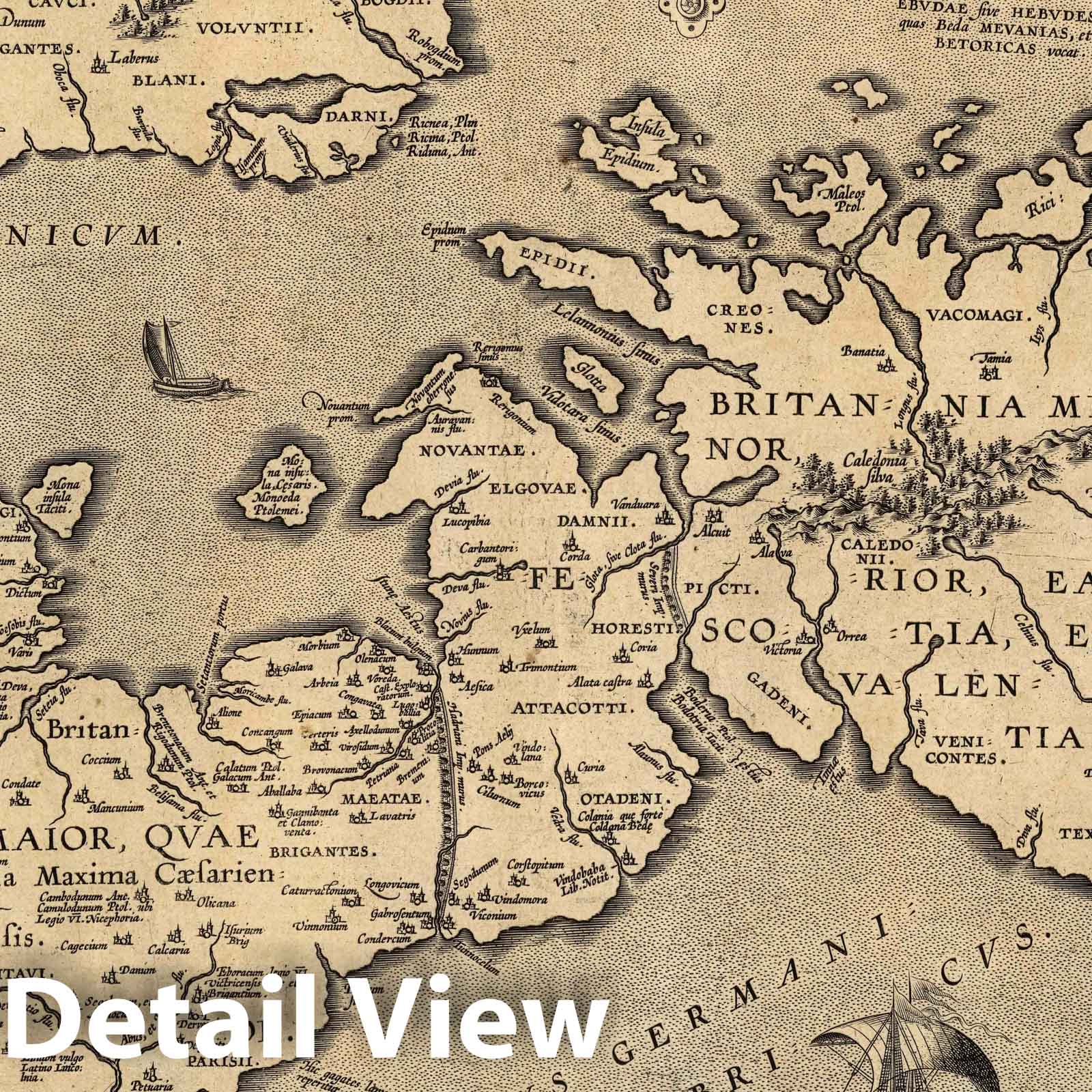 British Isles, 1595 - Ortelius Historical Map Print