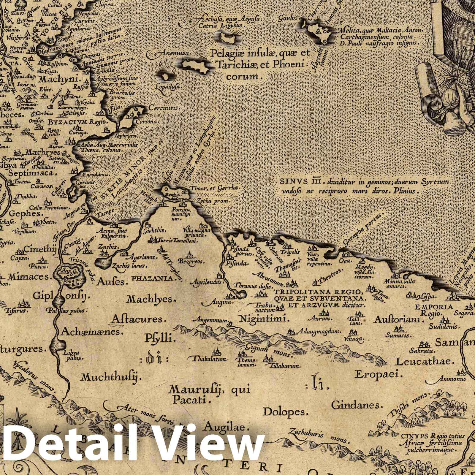 North Africa - Ancient Geography, 1590 - Ortelius Historical Map Print
