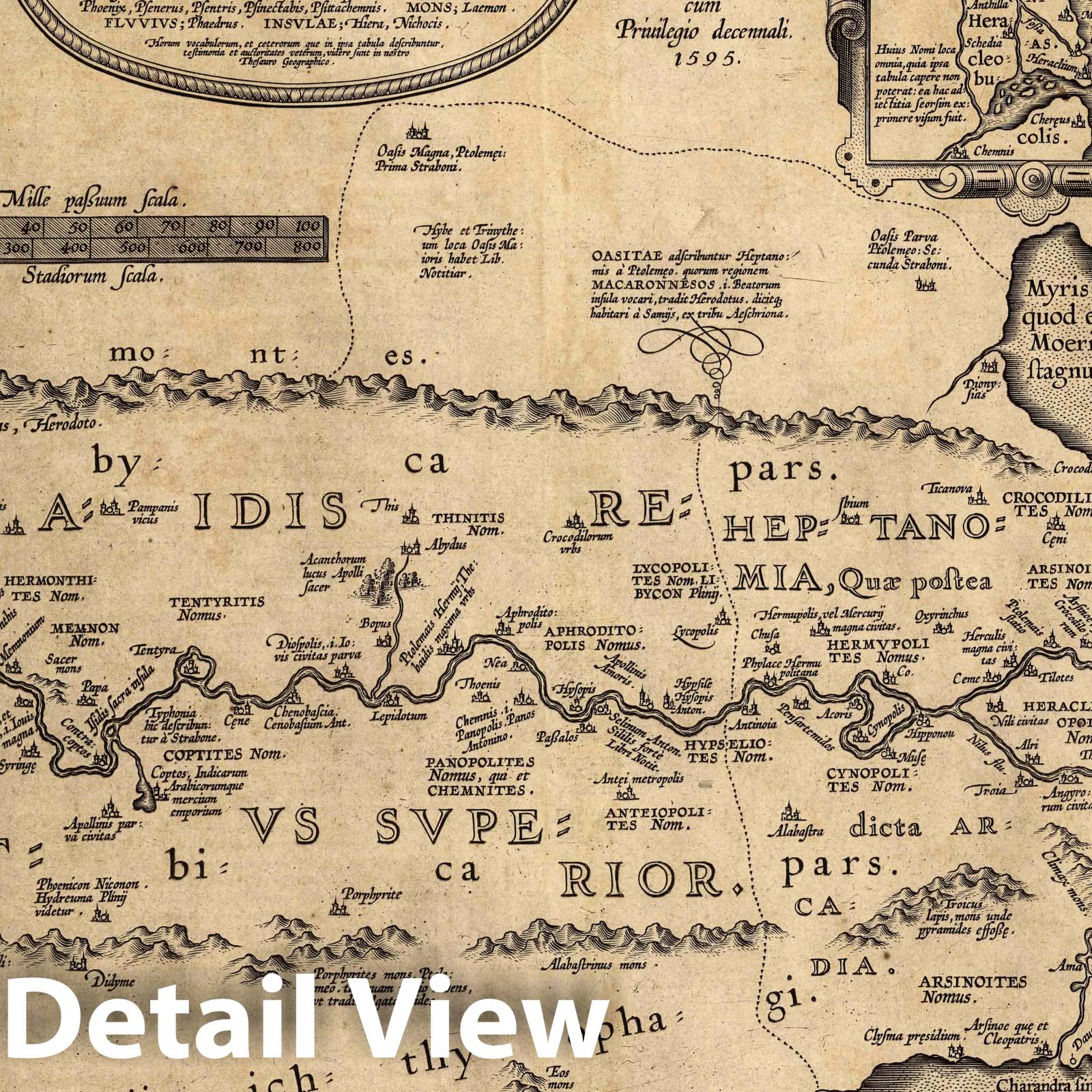 Ancient Egypt, 1595 - Historical Map Print