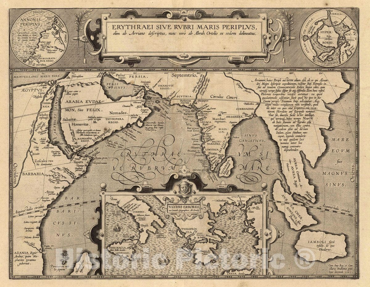 Red Sea and Periplus, 1597 - Historical Map Print