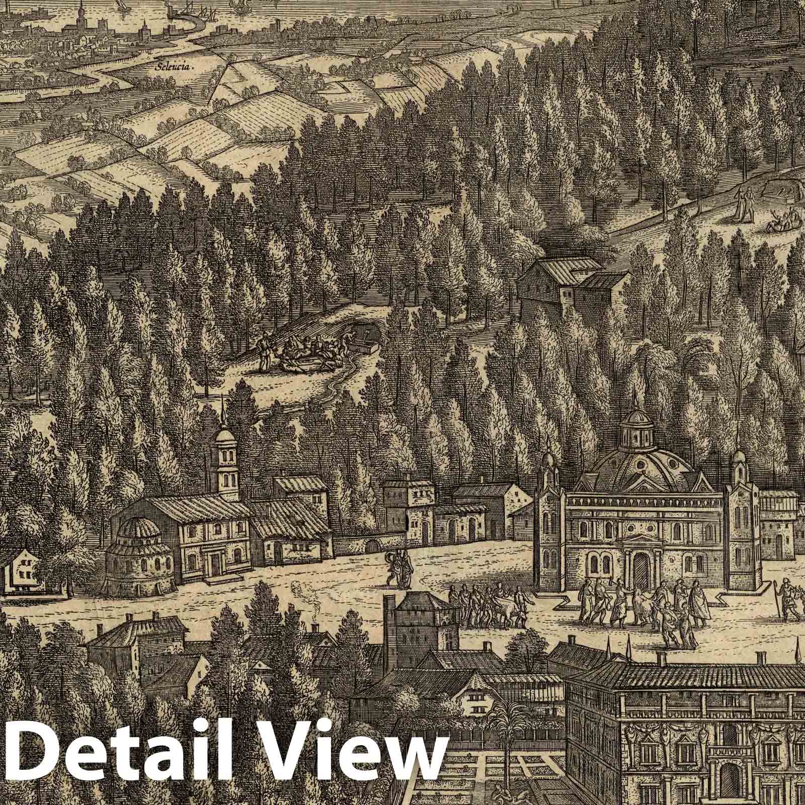 Daphne, Antioch, Syria (Ancient), 1608 - Historical Map Print