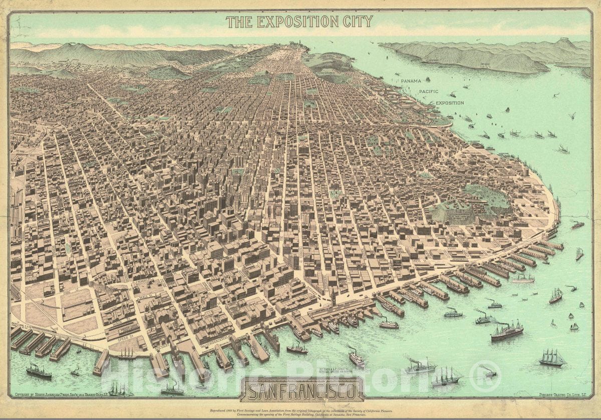 San Francisco, California 1968 Pictorial Map Print