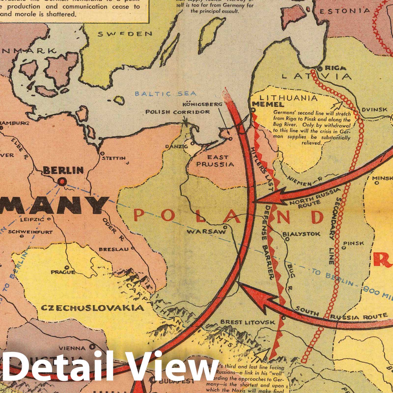 World War II: Germany - Railroad Map, 1943 - Historical Map Print