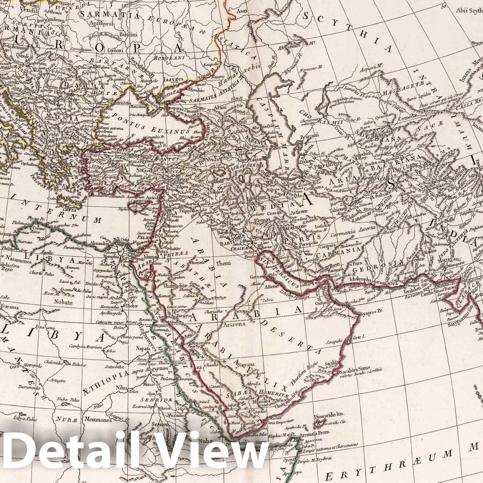 Ancient World - Road Map, 1763 - Historical Map Print