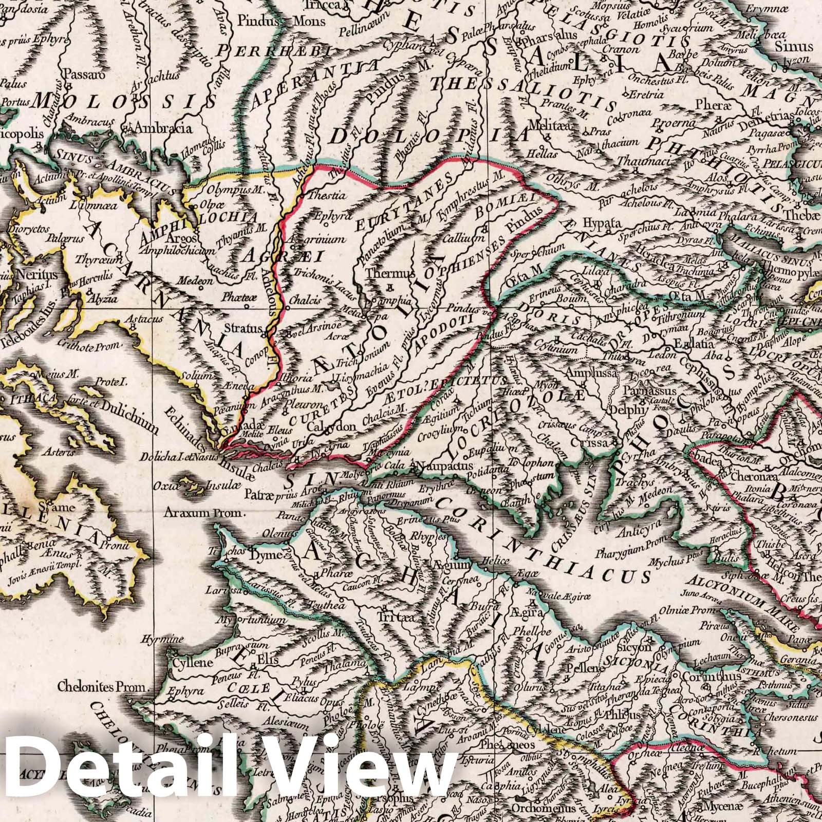 Ancient Greece - Road Map, 1762 - Historical Map Print