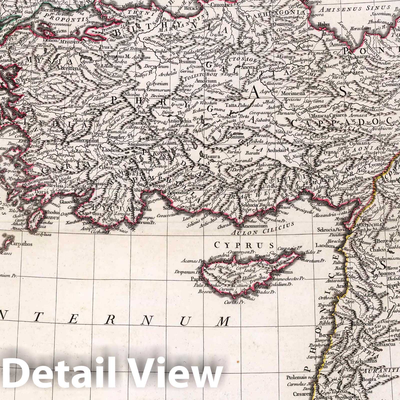 Eastern Roman Empire - Road Map, 1764 - Historical Map Reproduction