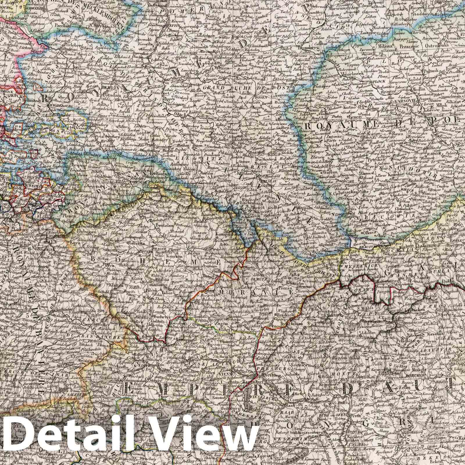 Germany - Road Map, 1829 - Historical Map Print