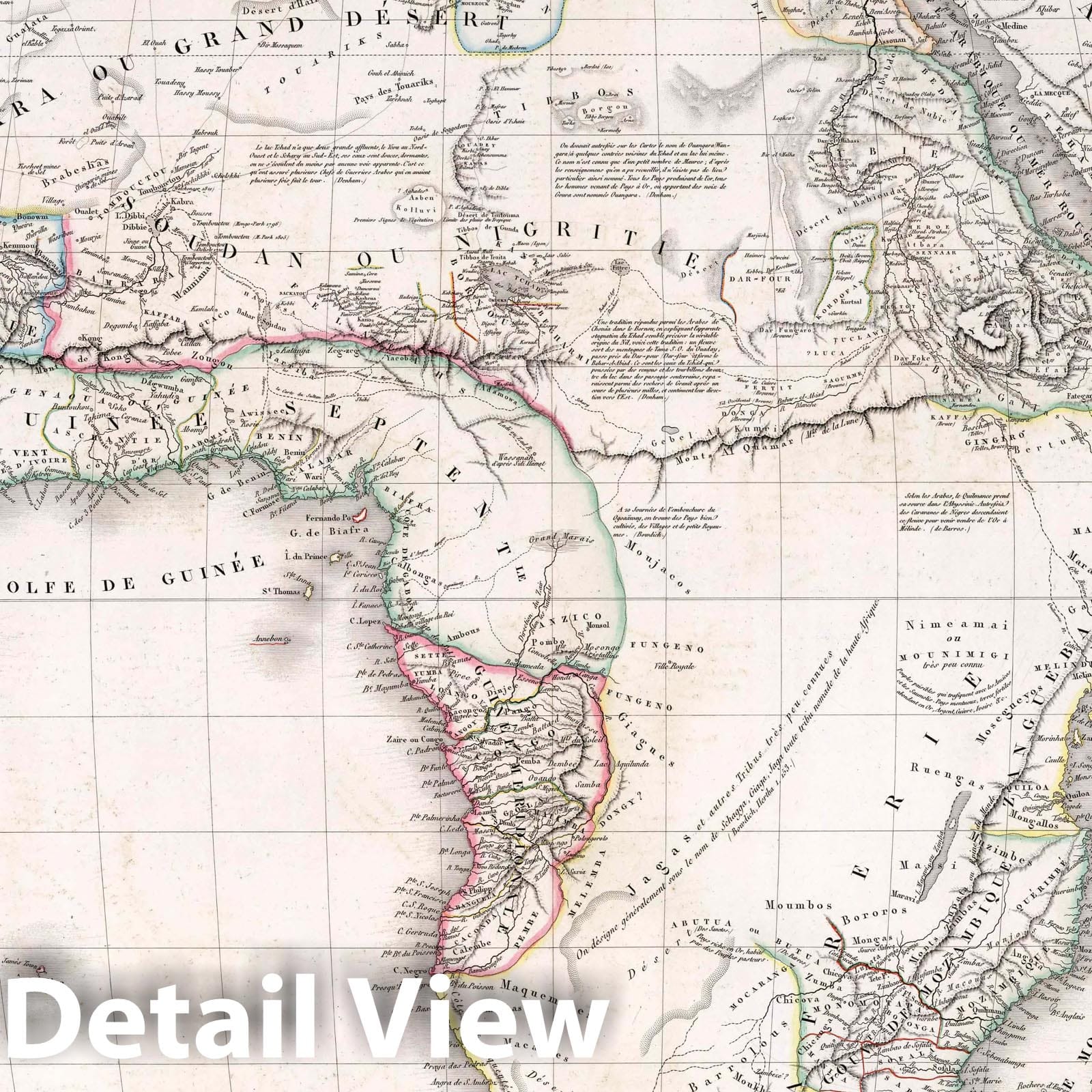 Africa - Physical and Political, 1829 - Historical Map Print