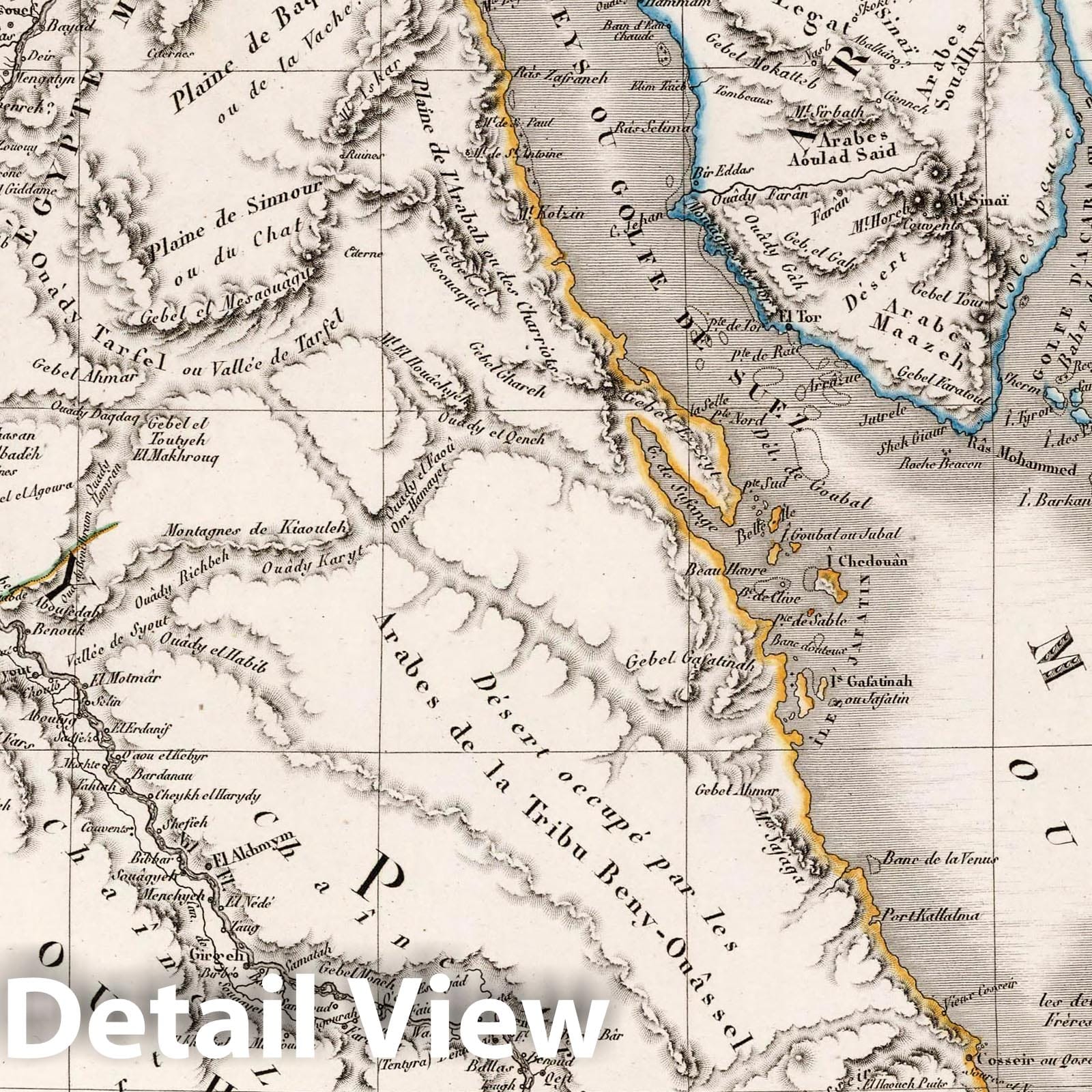 Egypt and Arabia Petrae - Road Map, 1822 - Historical Map Reproduction