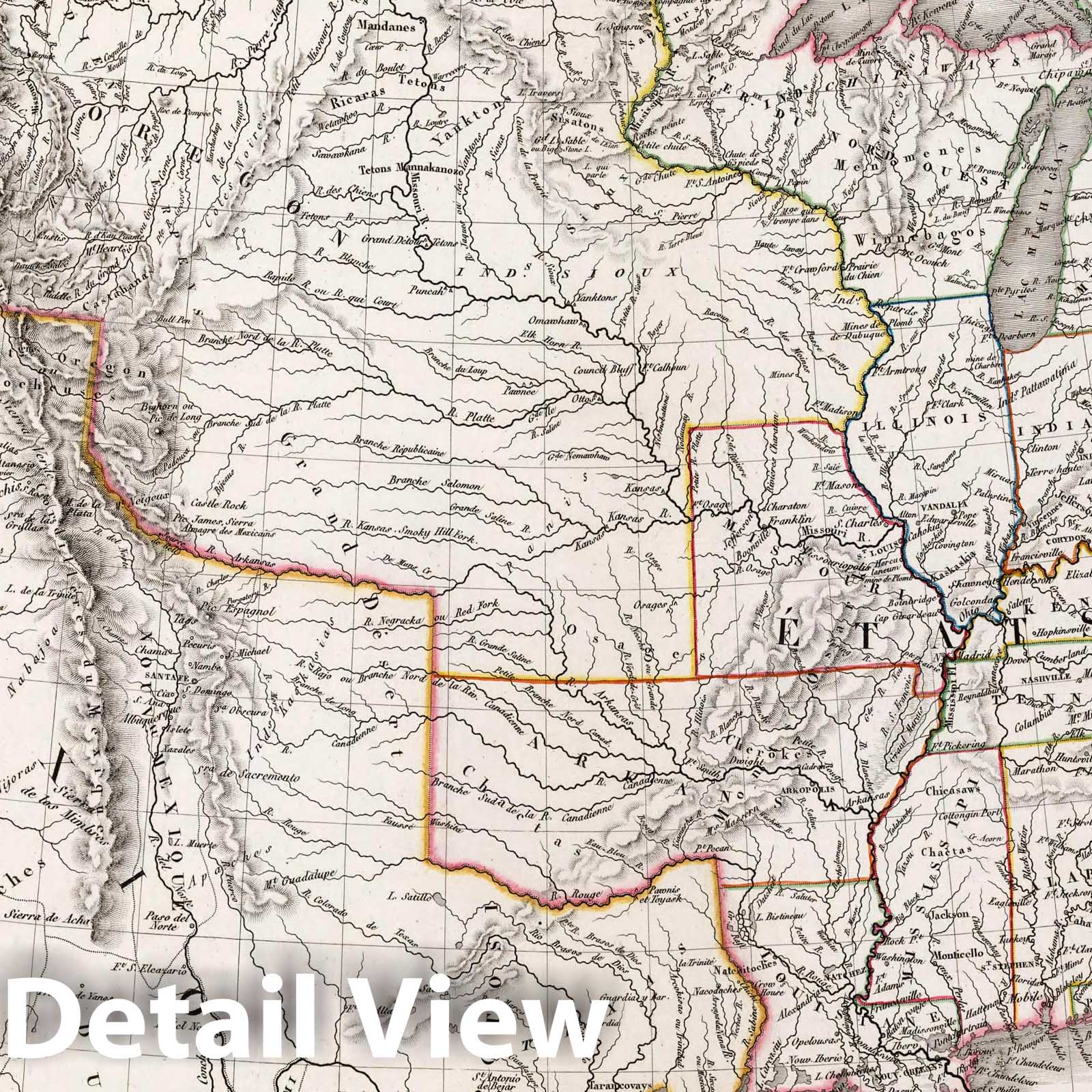 United States, Canada, and Adjacent Territories - Road Map, 1825 - Historical Map Print