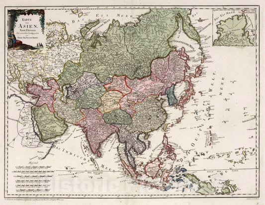 Historic Map : Karte von Asien. Nach d'Anville. Neu verzeichnet herausgegeben von Franz Joh. Jos. von Reilly, 1795 Atlas - Vintage Wall Art