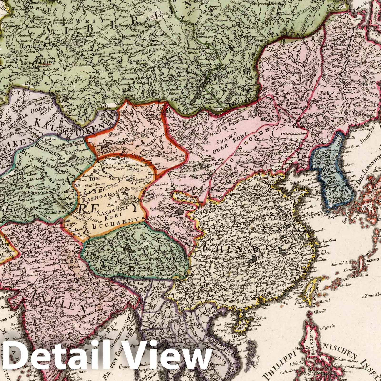Asia - River Map, 1795 - Historical Map Print