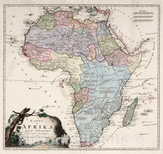 Historic Map : Karte von Afrika. Nach Vaugondy. Neu verzeichnet herausgegeben von Franz Joh. Jos. von Reilly. stwerke, 1795 Atlas - Vintage Wall Art