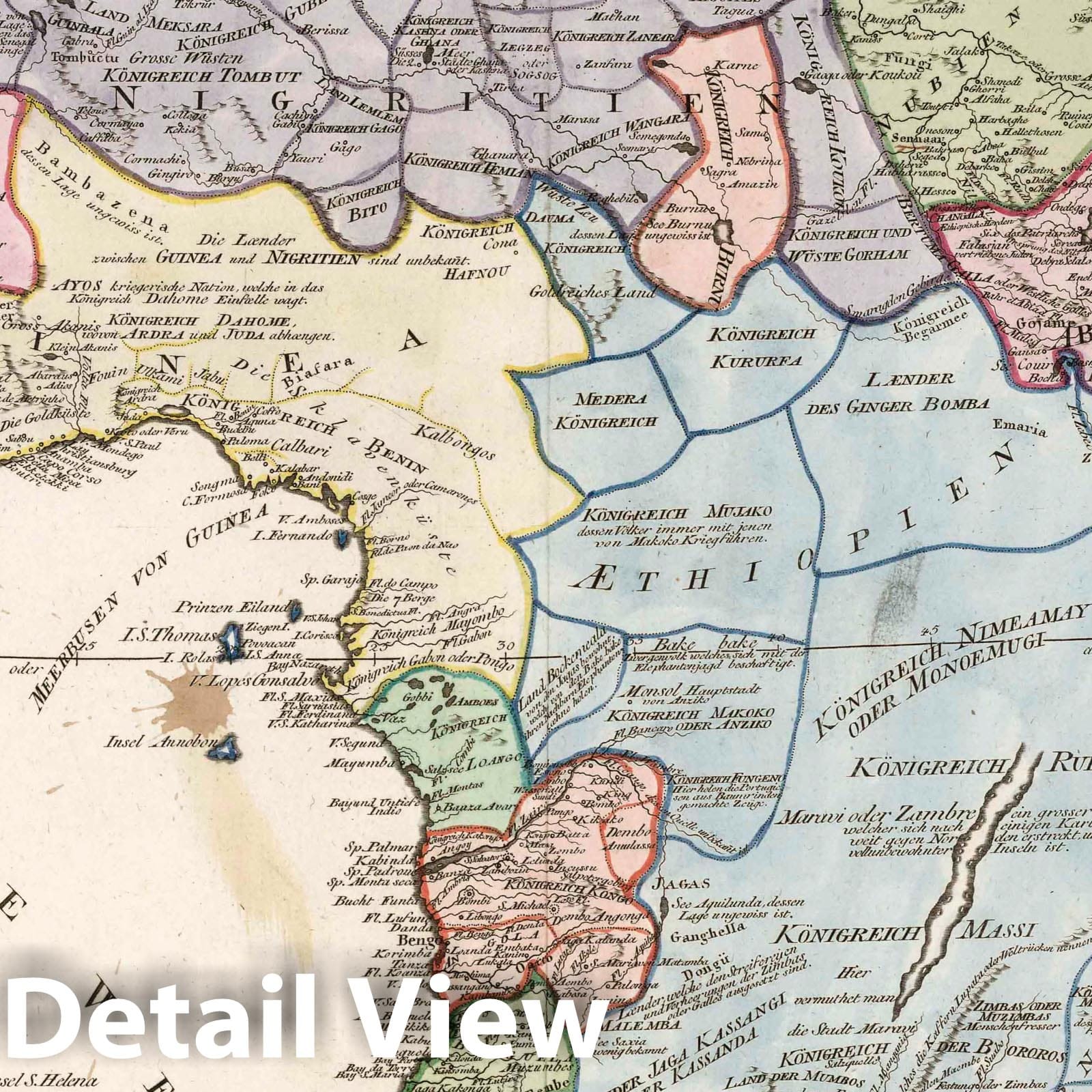 Africa - River Map, 1795 - Historical Map Print