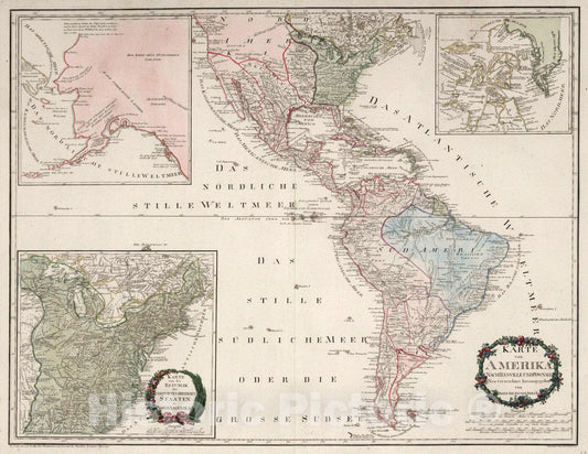 Historic Map : United States, , America Karte von Amerika. Nach d'Anville und Pownall, 1795 , Vintage Wall Art