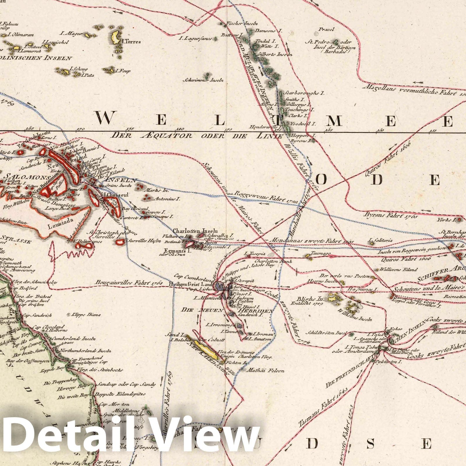 Polynesia and Australia with Explorer Routes - 1795 Historical Map
