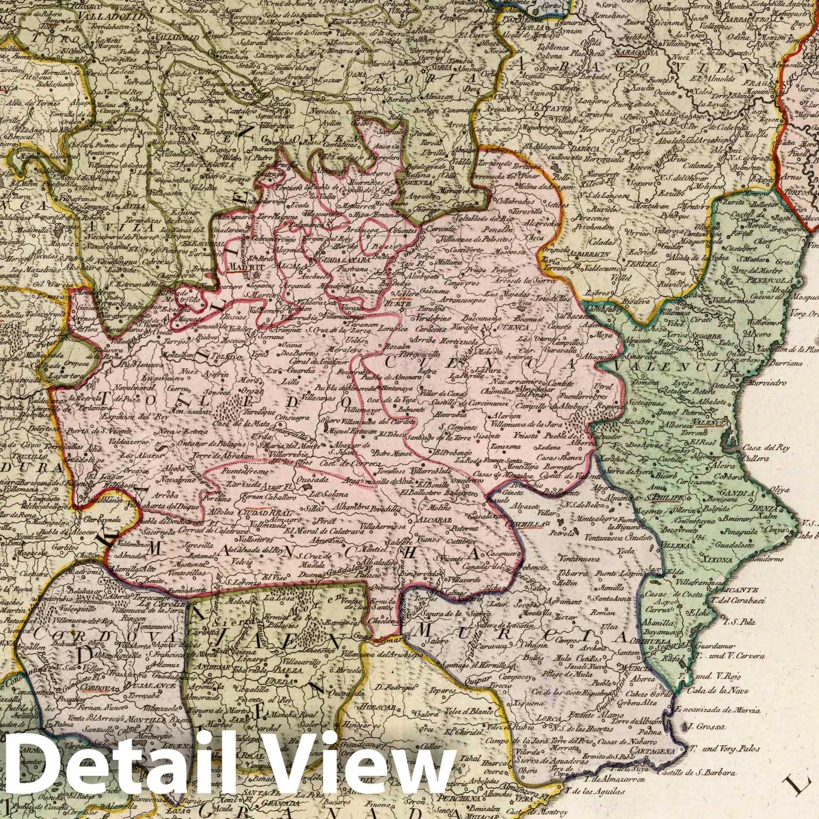 Historic Map : Spain, IX. Karte von konigreiche Spanien, 1795 Atlas , Vintage Wall Art