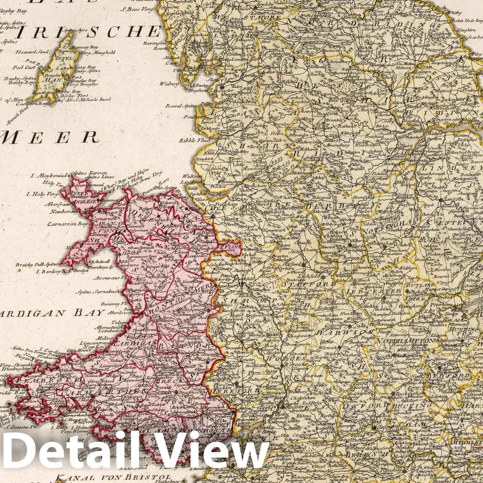 England and Ireland - Road Map, 1795 - Historical Map Print