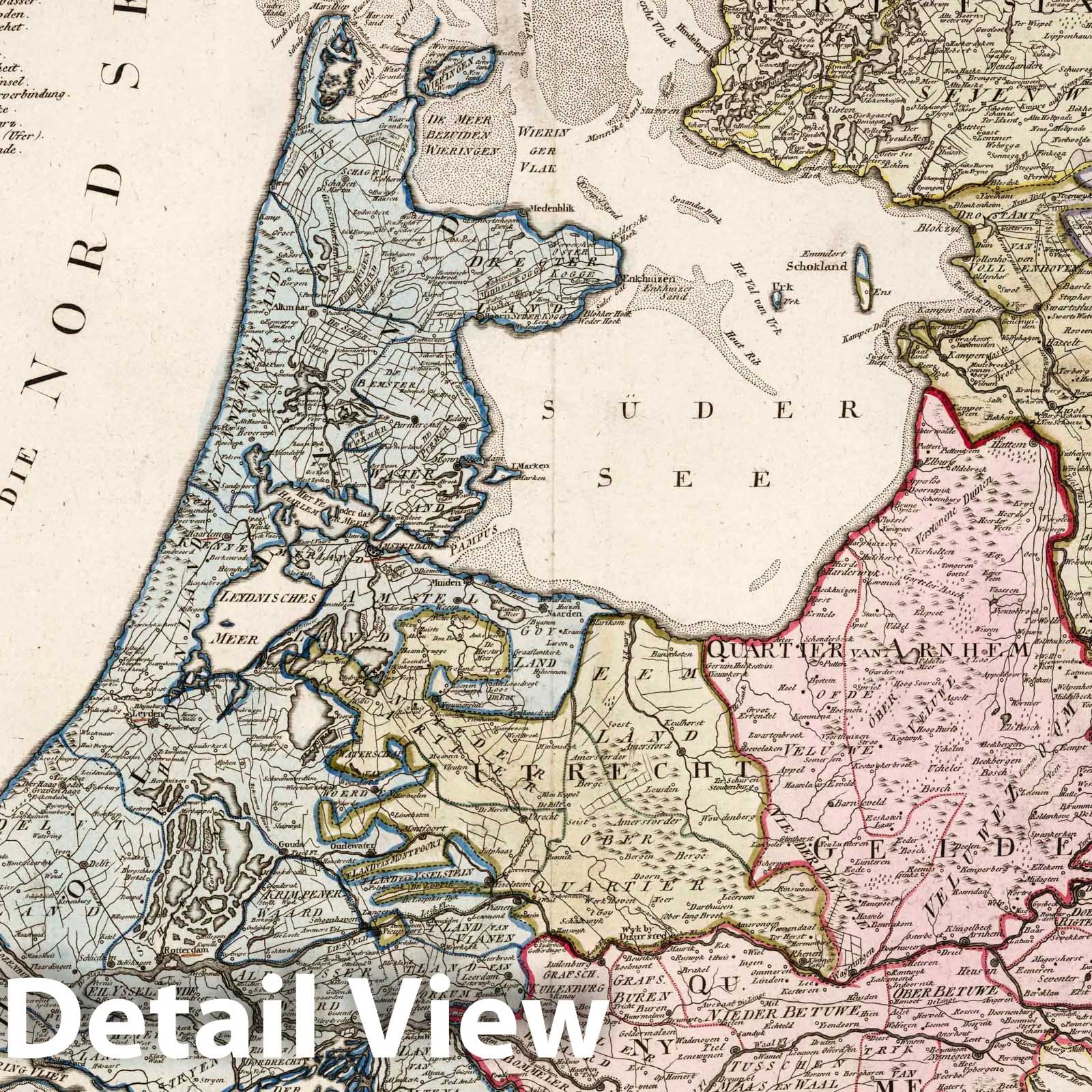 Netherlands with Falkenburg County inset - Road Map, 1795 - Historical Map Reproduction