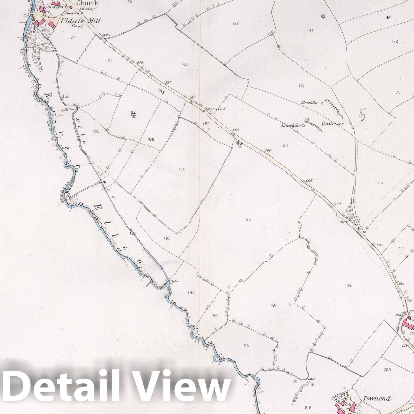Uldale Parish, Cumberland County, England - Property Map, 1865