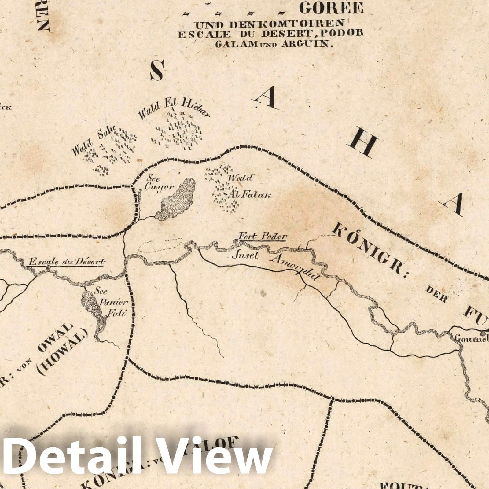 France and Senegal with Bourbon Island, 1825 - Historical Map Reproduction