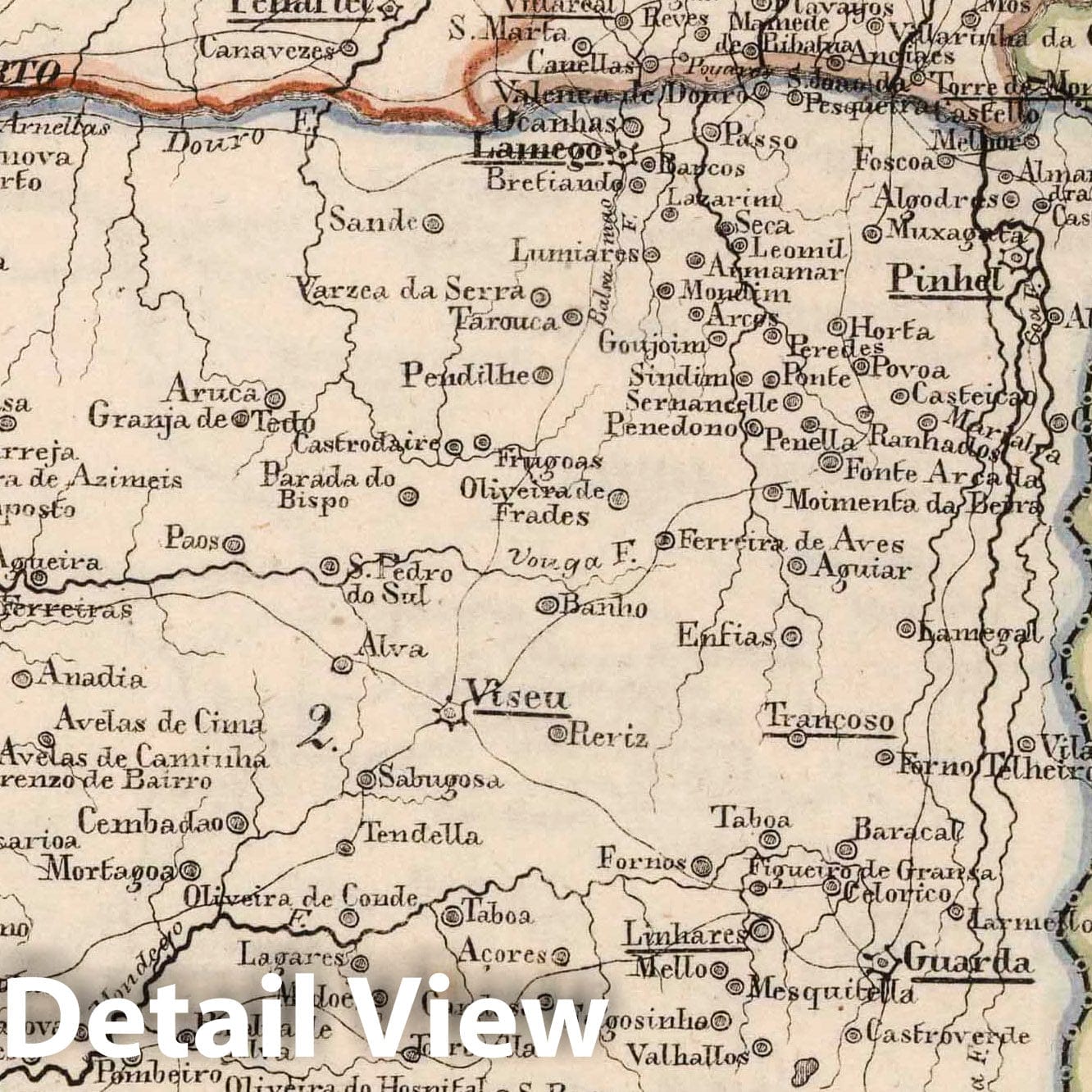 Portugal - Boundary Map, 1825 - Historical Map Print
