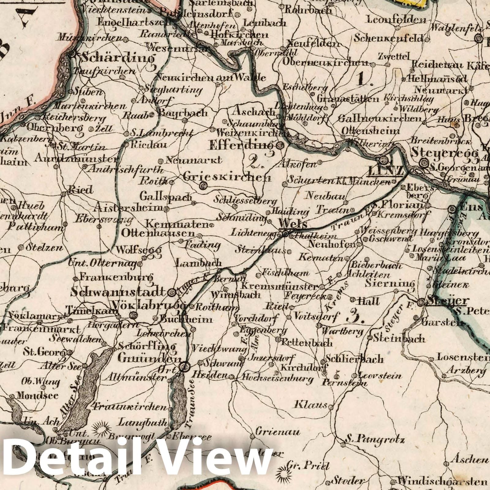 Austria - Land ob der Ens, 1828 - Historical Map Print