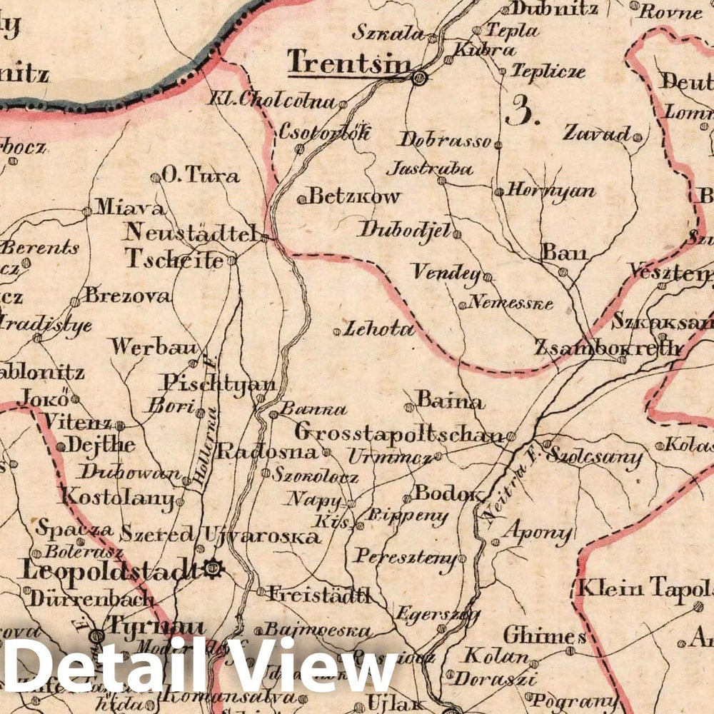 Historic Map : Austria, V.3:11-15:XII: 2. C. Ungarische erbstaaten, I. Koenigr: Ungarn. Gespanschaft 1-3, 1828 Atlas , Vintage Wall Art