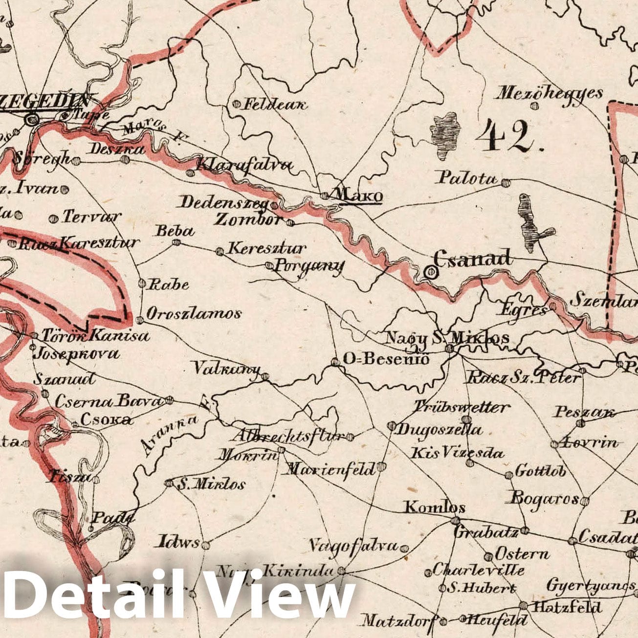 Historic Map : Austria, V.3:11-15:XII: 2. Oesterreich. C. Ungarische erbstaaten, I. Koenigr: Ungarn, Gespanschaft 41-42, 44, 1828 Atlas , Vintage Wall Art