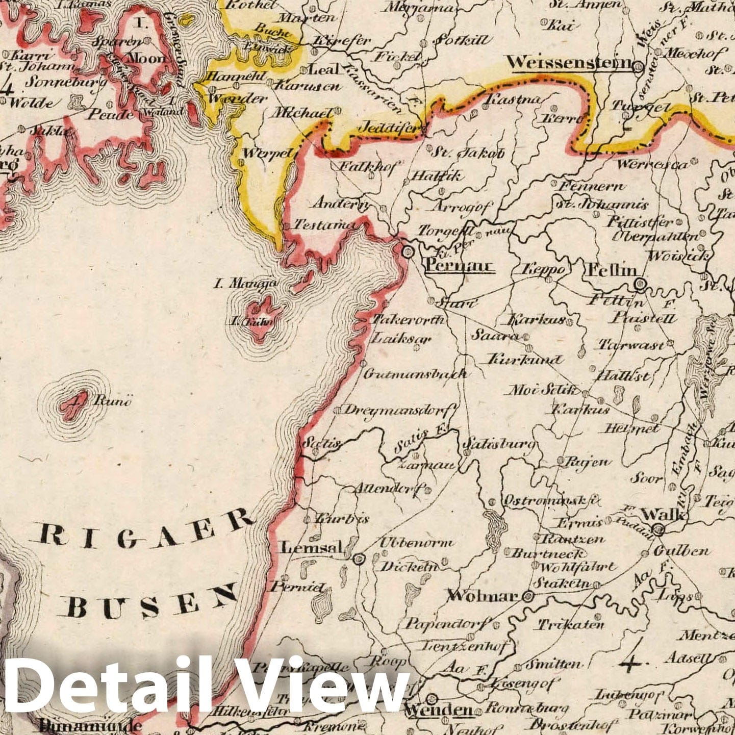 Russia: Estonia, Livonia, and Courland, 1829 – Historical Map Print