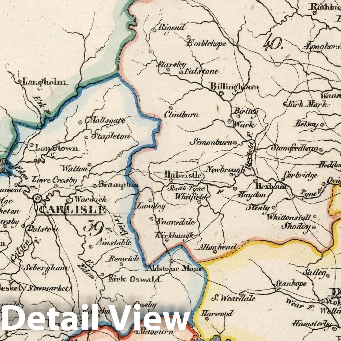 England - Boundary Map, 1830 - Historical Atlas Reproduction