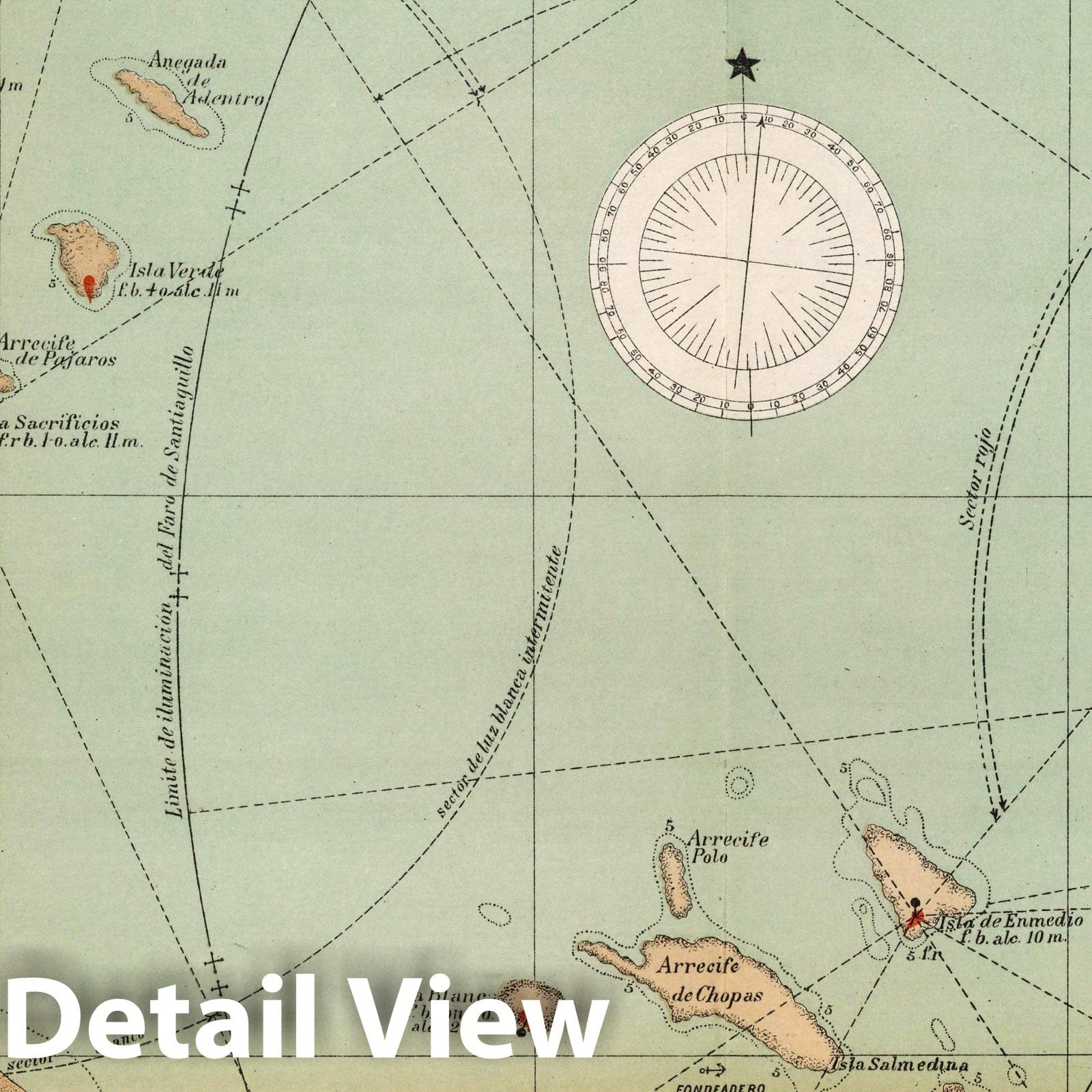 Veracruz and Anton Lizardo Nautical Chart 1907 - Historical Map Print
