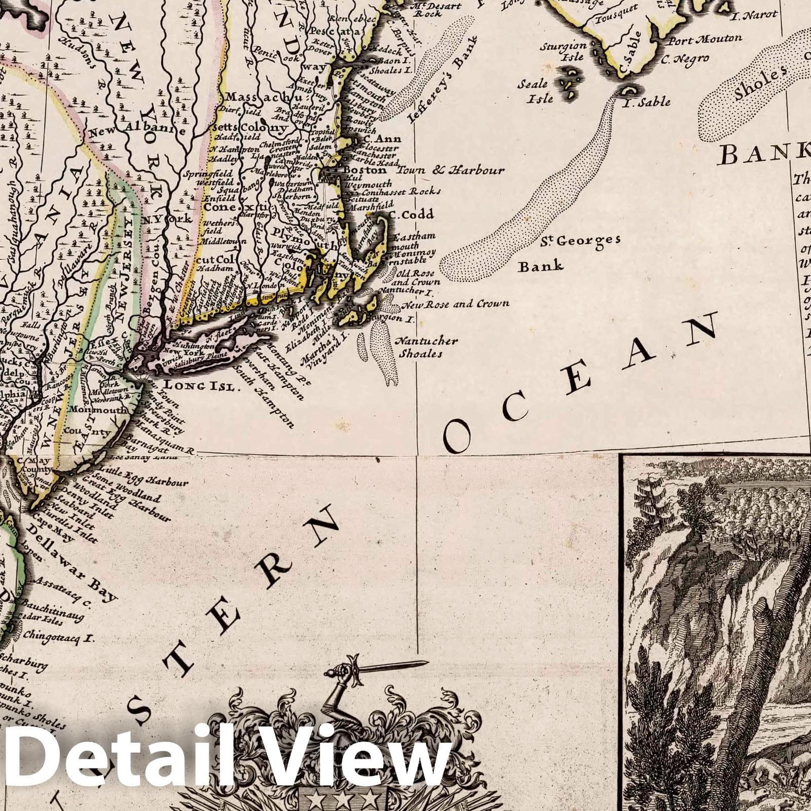British Dominions of North America, 1732 - Historical Map Print