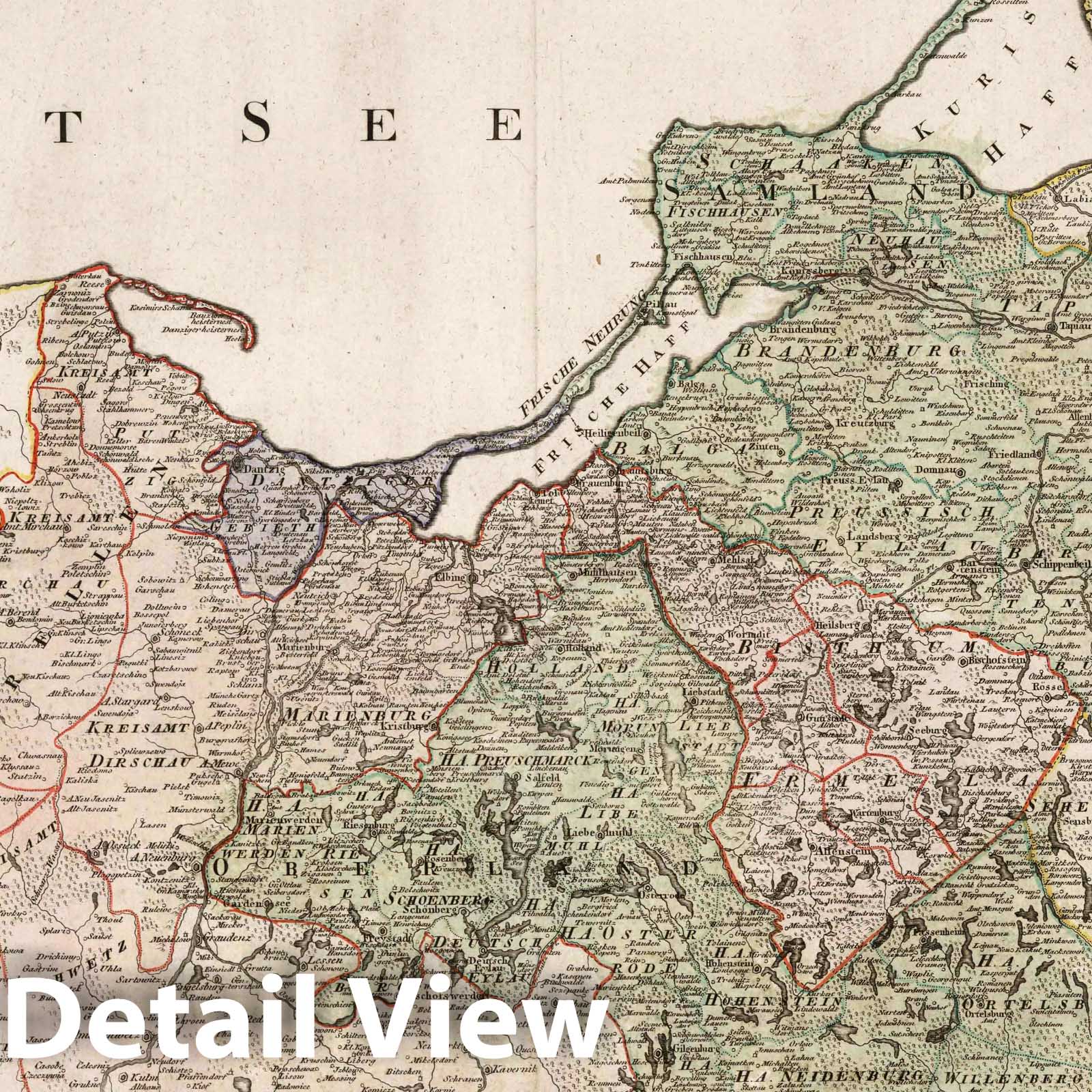 Prussia, Germany - Plate No. XXV, 1796 - Historical Map Print