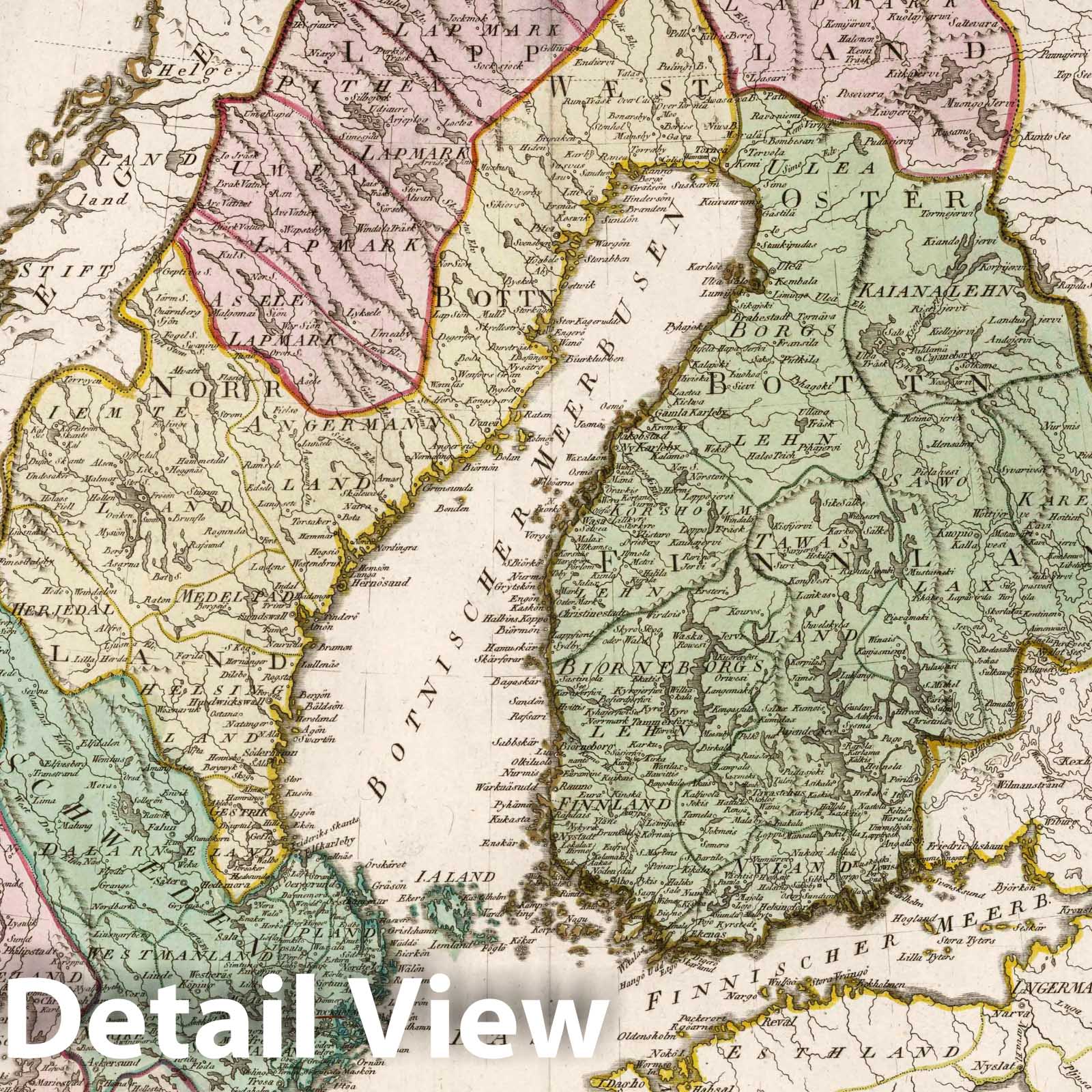 Kingdom of Sweden - Road Map, 1796 - Historical Map Print