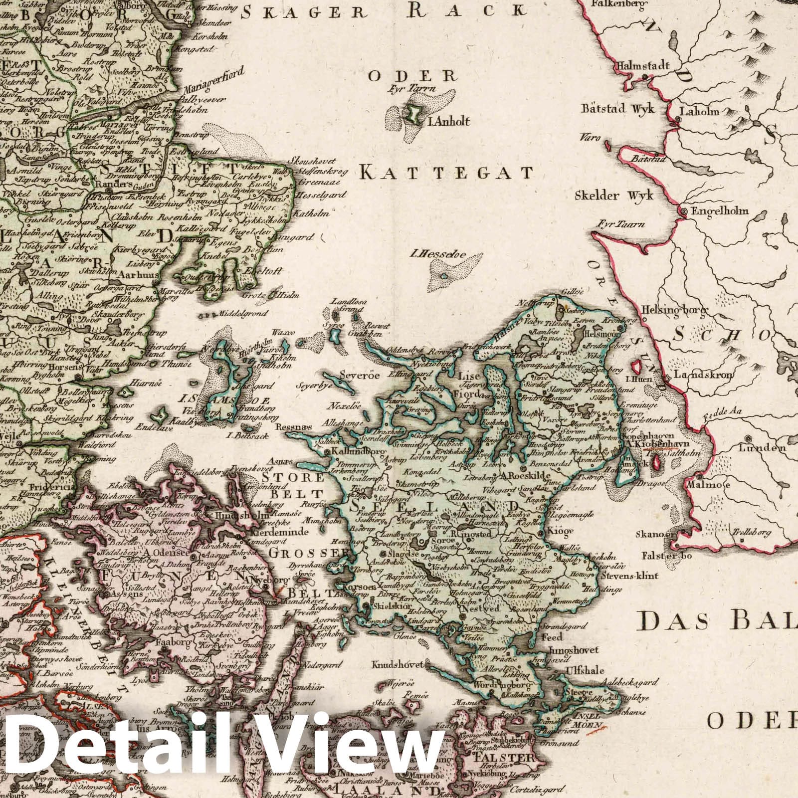 Kingdom of Denmark - Road Map, 1796 - Historical Map Reproduction