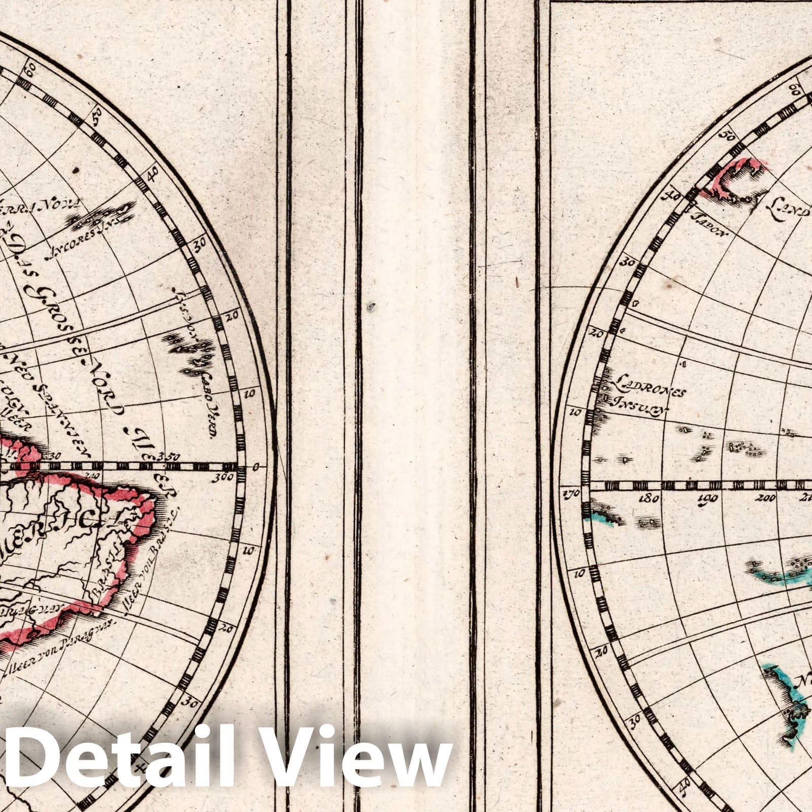 North America and South America, 1704 - Historical Map Print