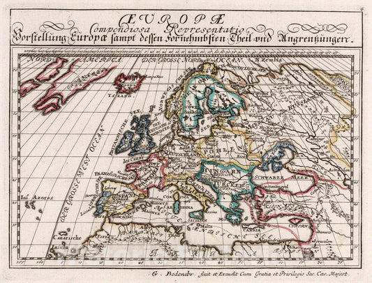 Historic Map : Europae : Compendiosa Representatio, 1704 Atlas - Vintage Wall Art