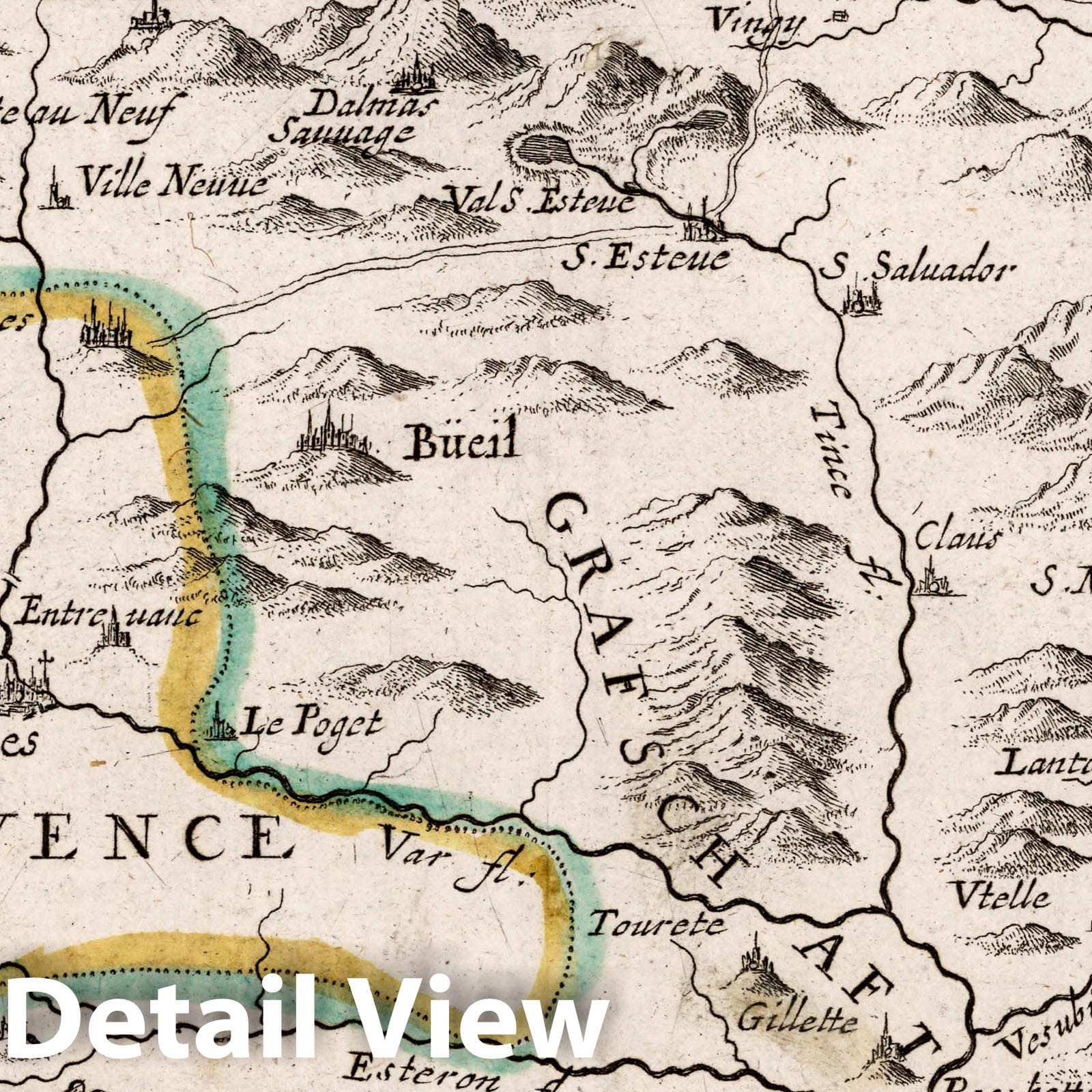 Provence and Piedmont, 1716 - Historical Map Print