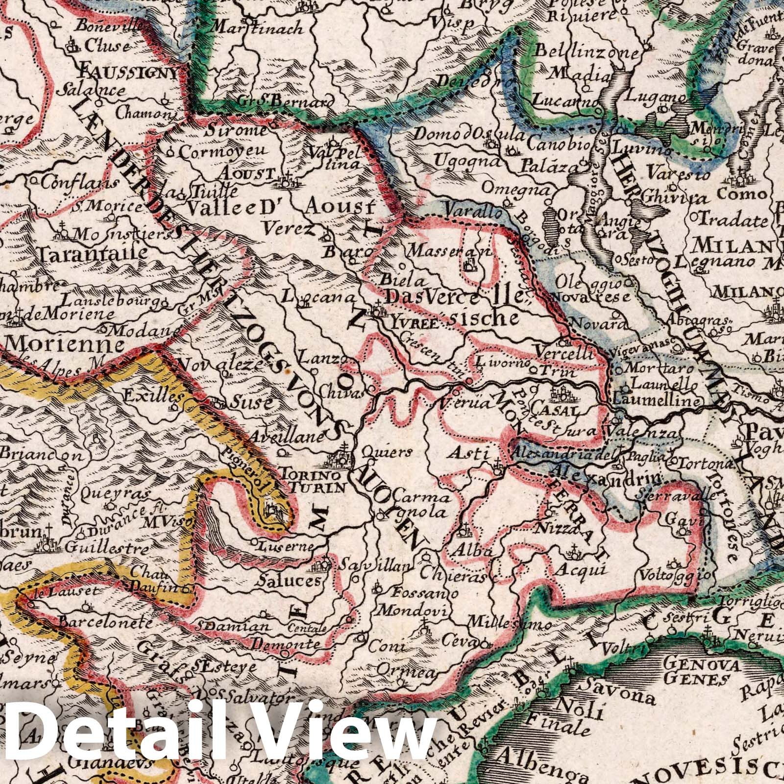 Upper Lombardy, Italy - Road Map, 1716 - Gabriel Bodenehr
