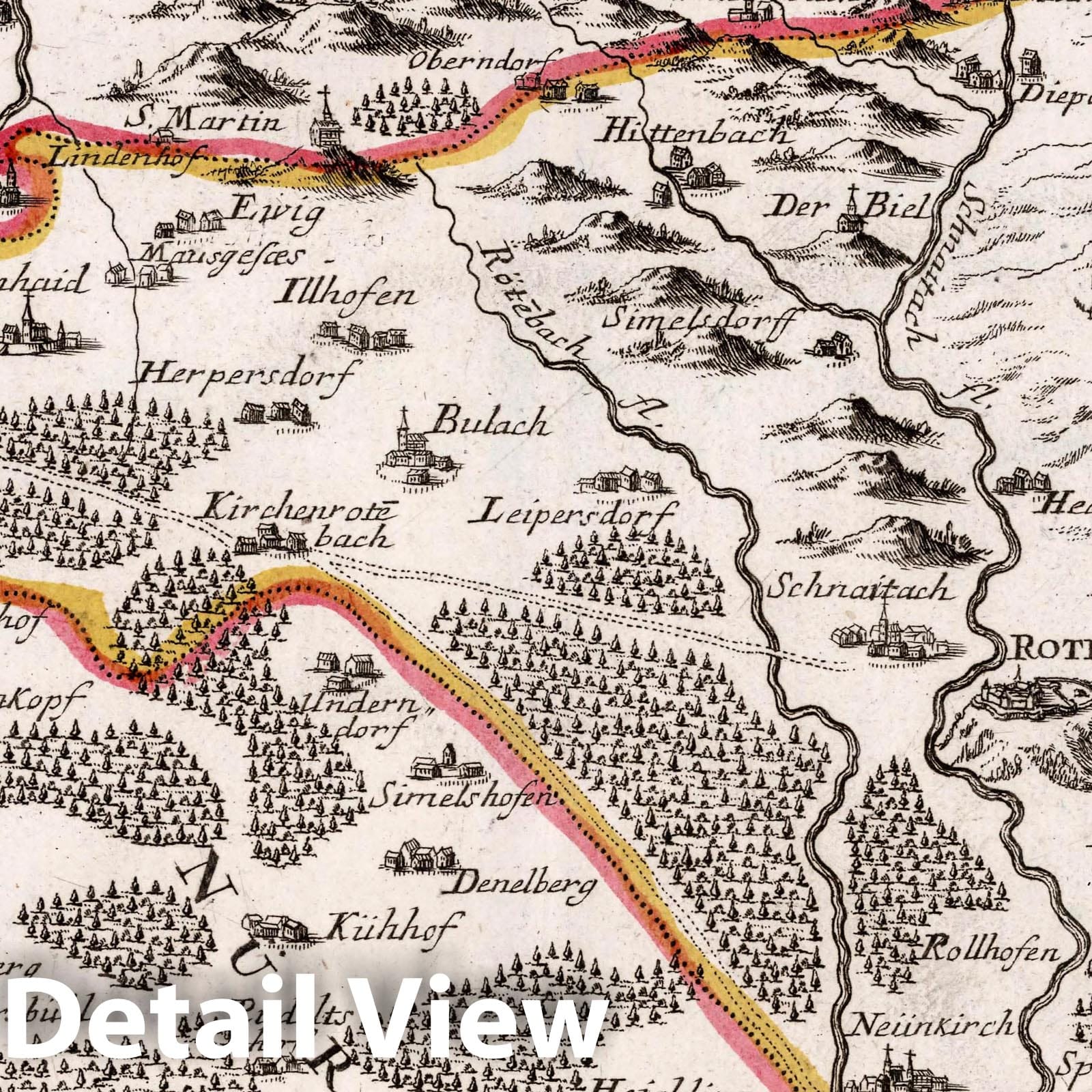 Rothenberg near Nuremberg and Upper Palatinate - Road Map, 1716