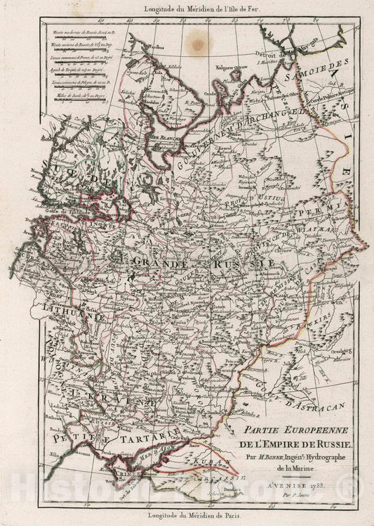 Historic Map : Russia, Partie Europeenne de l'Empire de Russie, 1788 Atlas , Vintage Wall Art