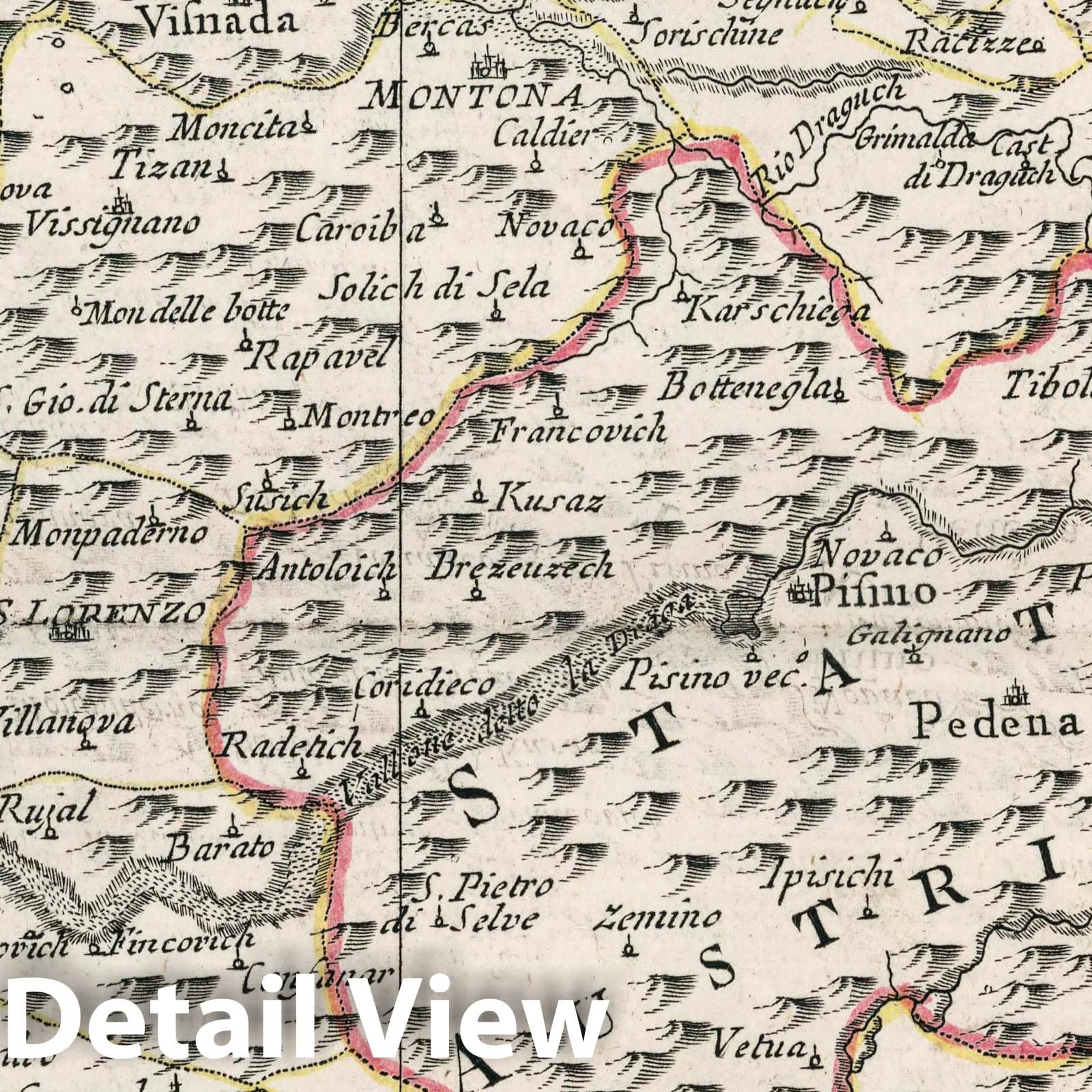 Istria - River Map, 1793 - Historical Map Print