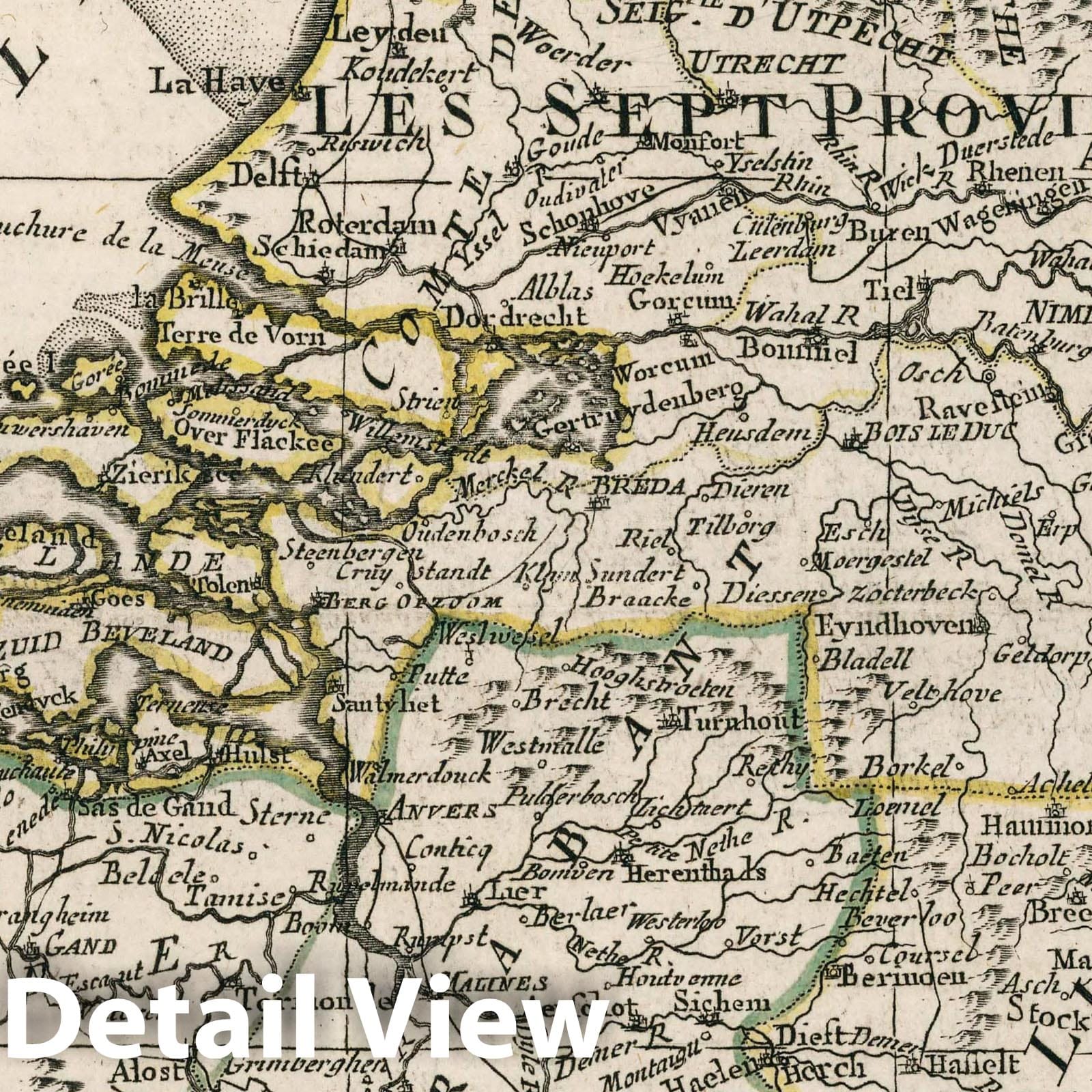 Seven United Provinces of the Netherlands - River Map, 1789